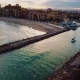 View From Above on Small Yacht During Sunset on Mediterranean Sea Coast Near Valencia - VideoHive Item for Sale