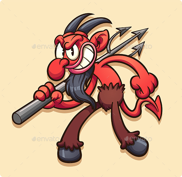 Vintage Cartoon Devil - Religion Conceptual
