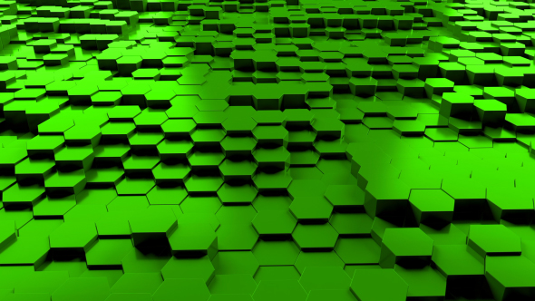 Green Hexagon Background Random Motion Loop, Motion Graphics 