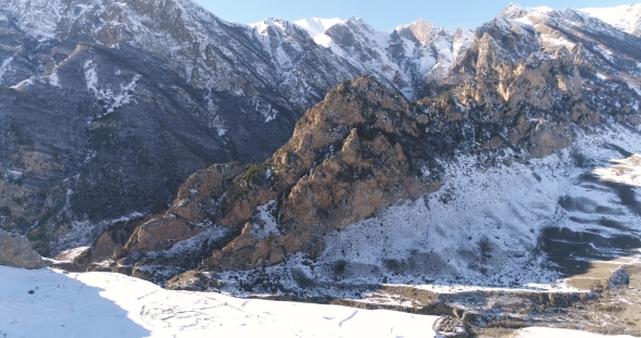 Magnificent Dolomite Rocks in Winter