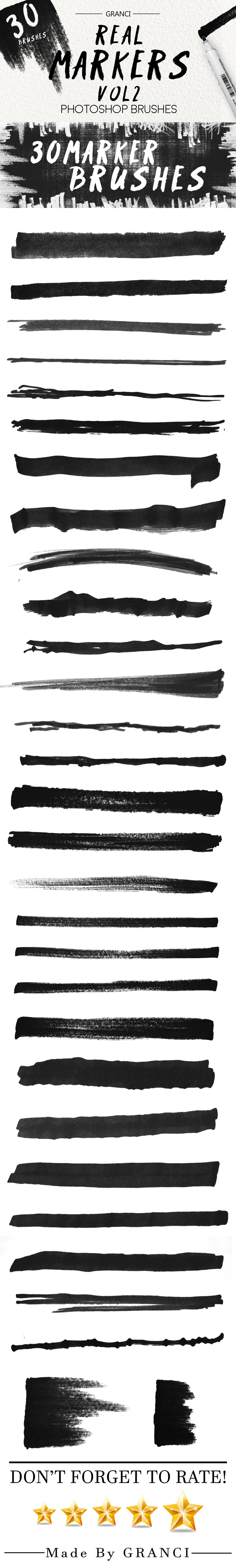 30 Real Marker Brushes Vol2 - Brushes Photoshop