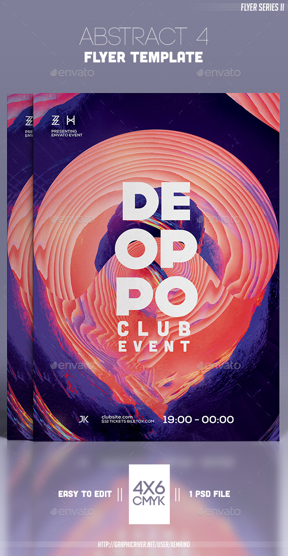 Abstract 4 Flyer Template - Clubs & Parties Events