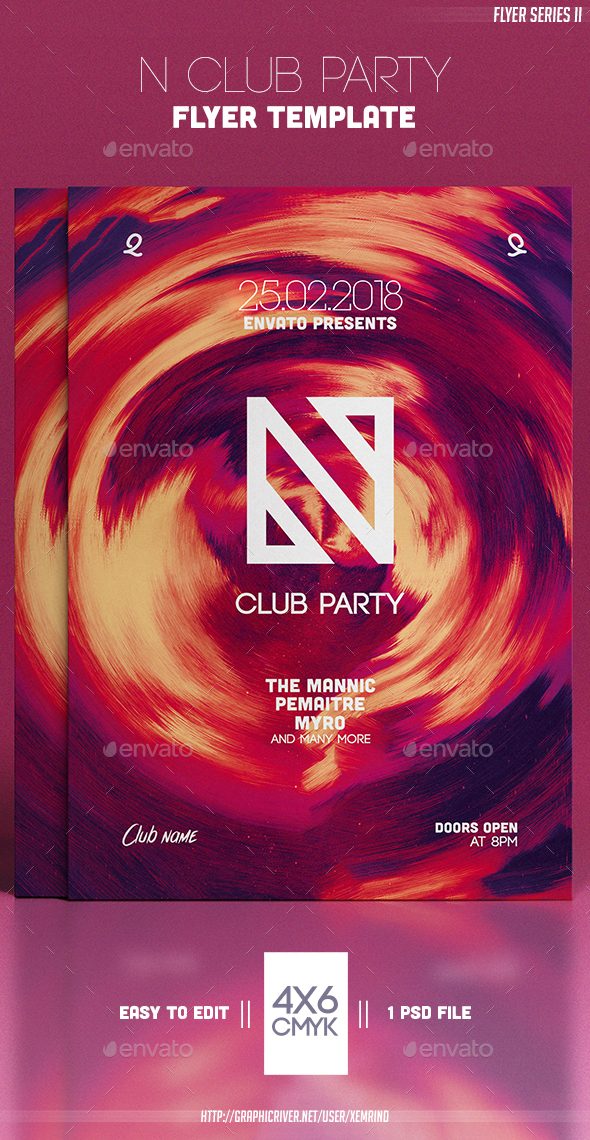 N Club Party Flyer Template - Clubs & Parties Events