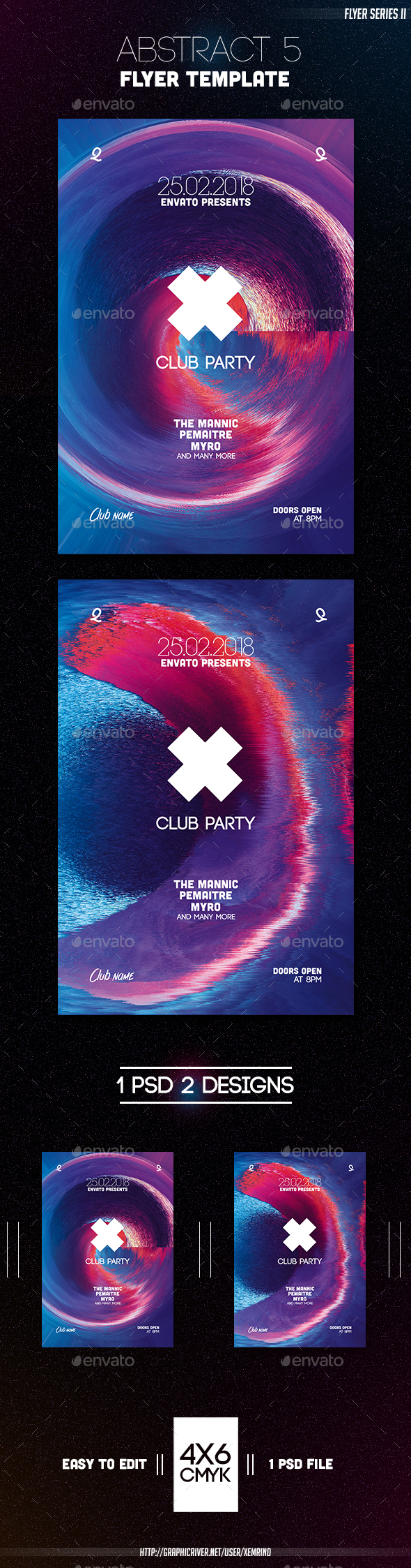 Abstract 5 Flyer Template - Clubs & Parties Events