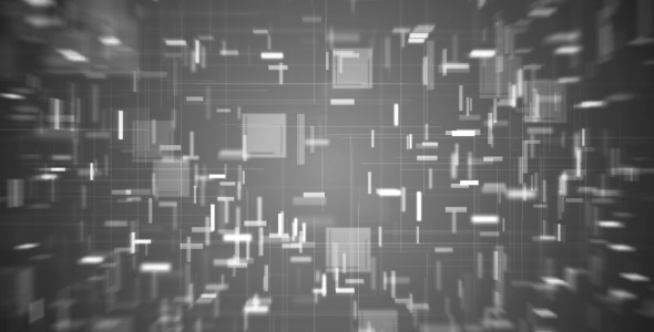 Abstract Futuristic Hi-Tech Animation on Gray Background