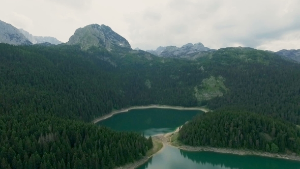 Aerial View of Black Lake in Durmitor Park, Montenegro