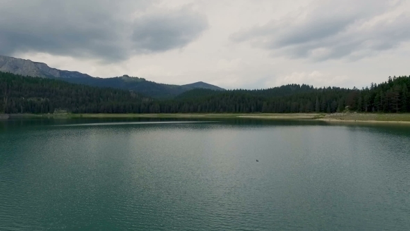 Aerial View of Black Lake in Durmitor Park, Montenegro