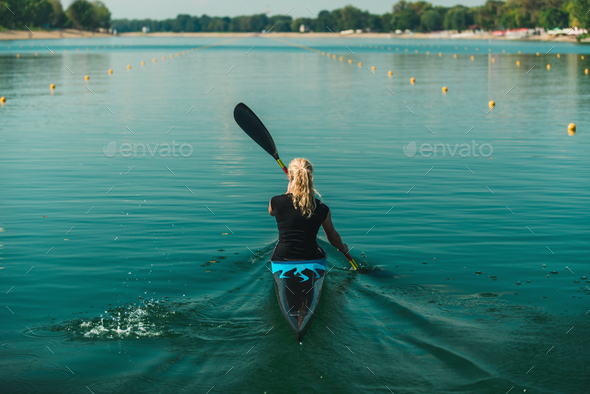 Kayak - Female Kayaker, Training Stock Photo By Microgen | PhotoDune