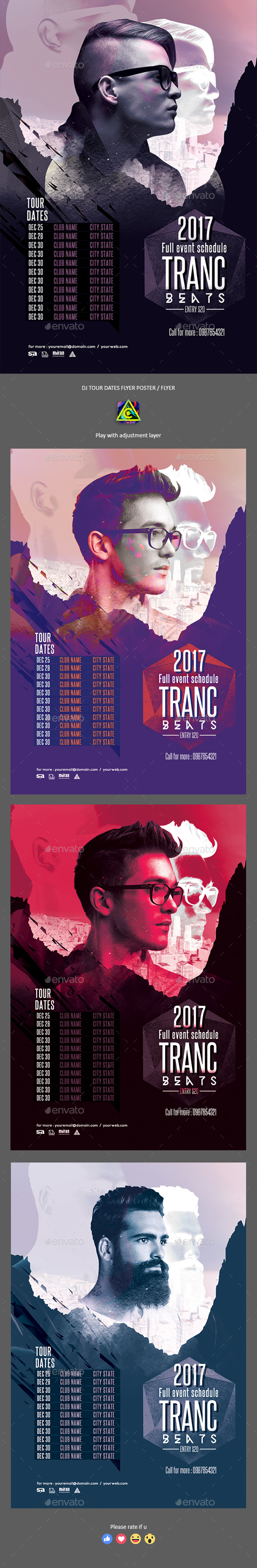 DJ Tour Dates Poster / Flyer - Clubs & Parties Events