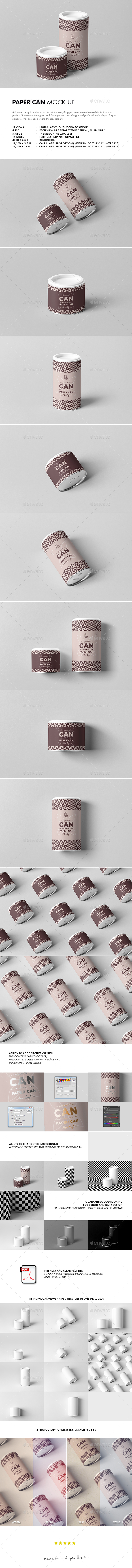 Paper Can Mock-up - Food and Drink Packaging