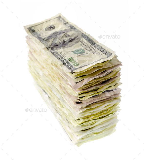 stack of 100 one dollar bills