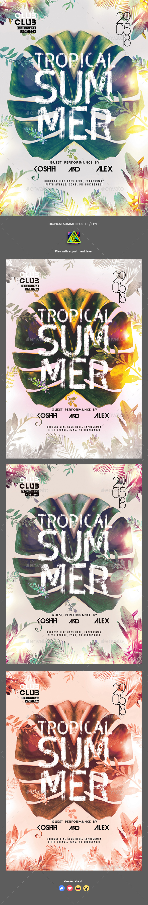 Tropical Summer Poster / Flyer - Clubs & Parties Events