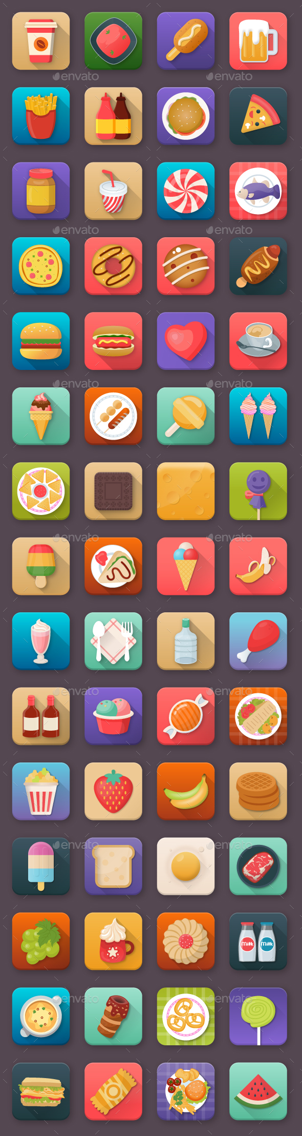 60 Food and Drinks App Icons - Icons