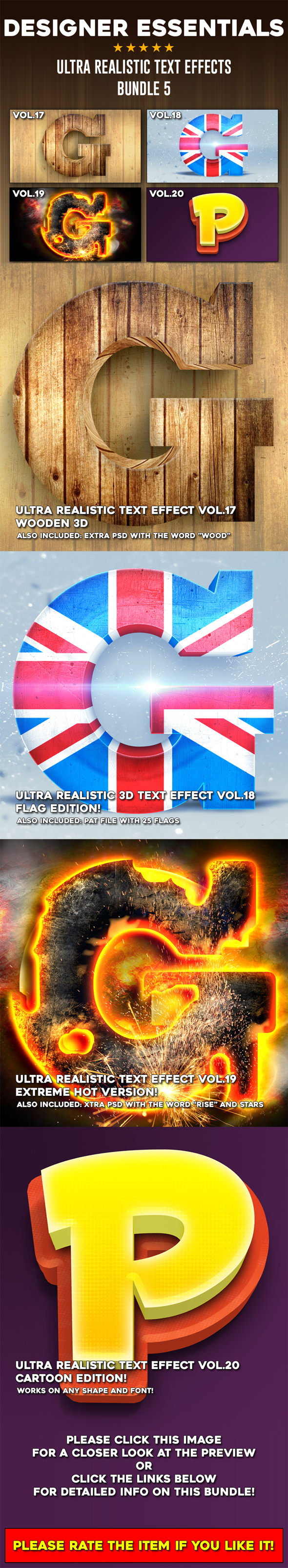 Ultra Realistic Text Effect Bundle Vol.5 - Text Effects Actions