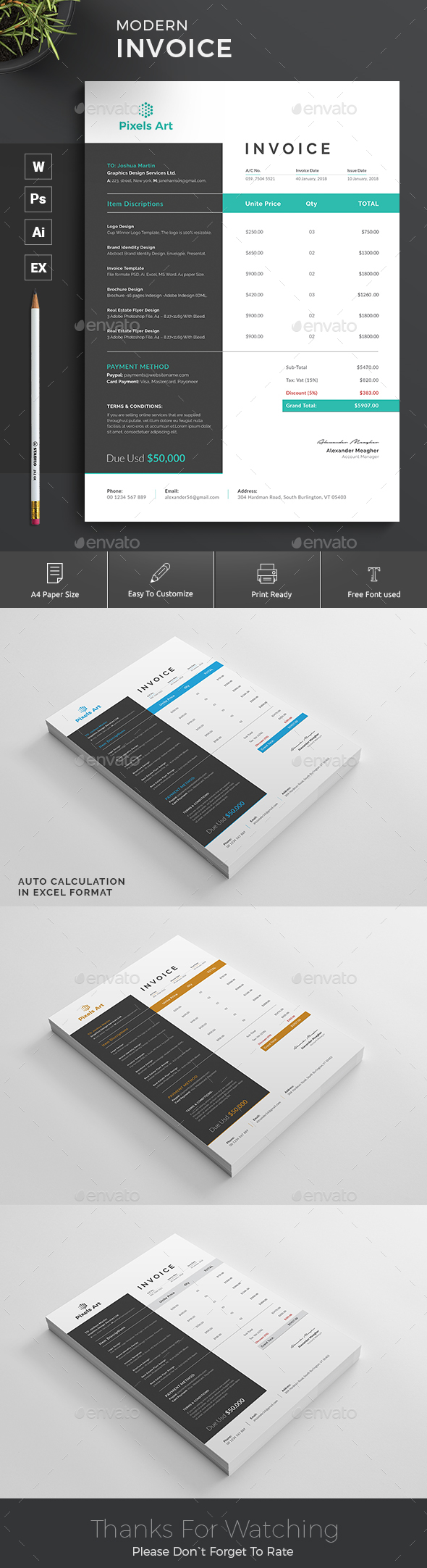 Invoice - Proposals & Invoices Stationery