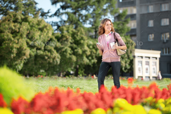 Walking in the park. - Stock Photo - Images