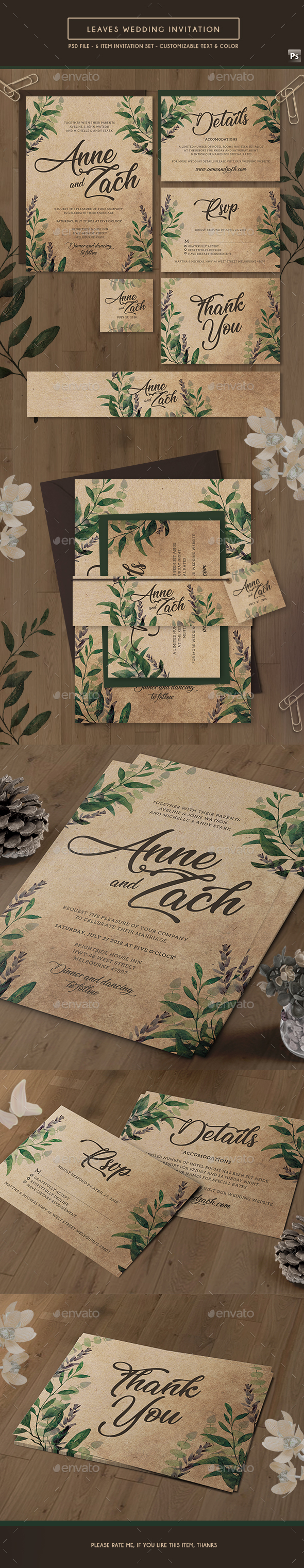 Leaves Wedding Invitation - Weddings Cards & Invites