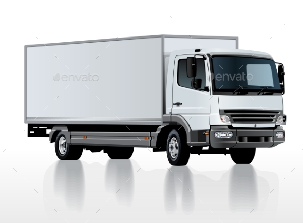 Vector Truck Template Isolated on White