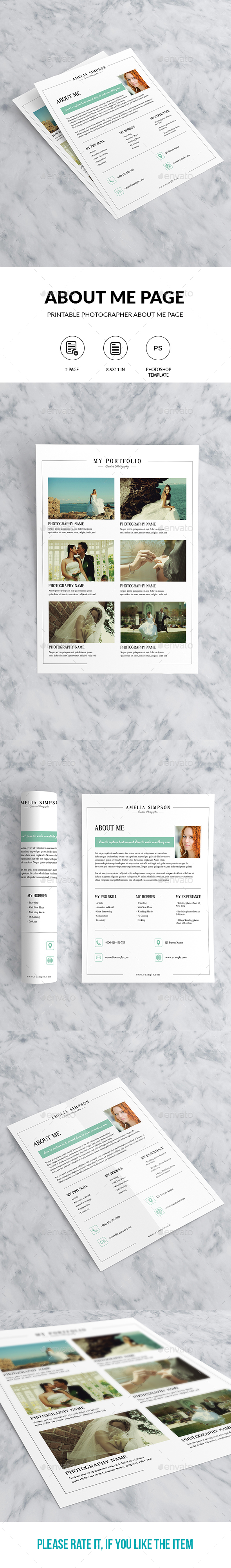 Photographer About me page and Portfolio - Corporate Flyers