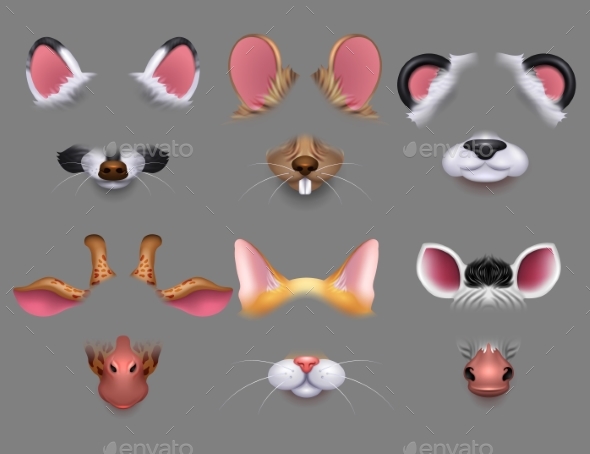 Animal Ears and Nose Video Effect Filters - Animals Characters