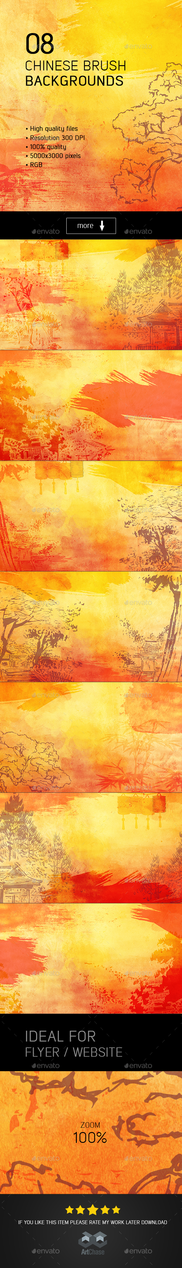 Chinese Brush Backgrounds - Backgrounds Graphics