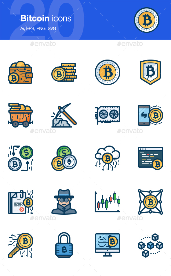 20 Bitcoin icons - Technology Icons