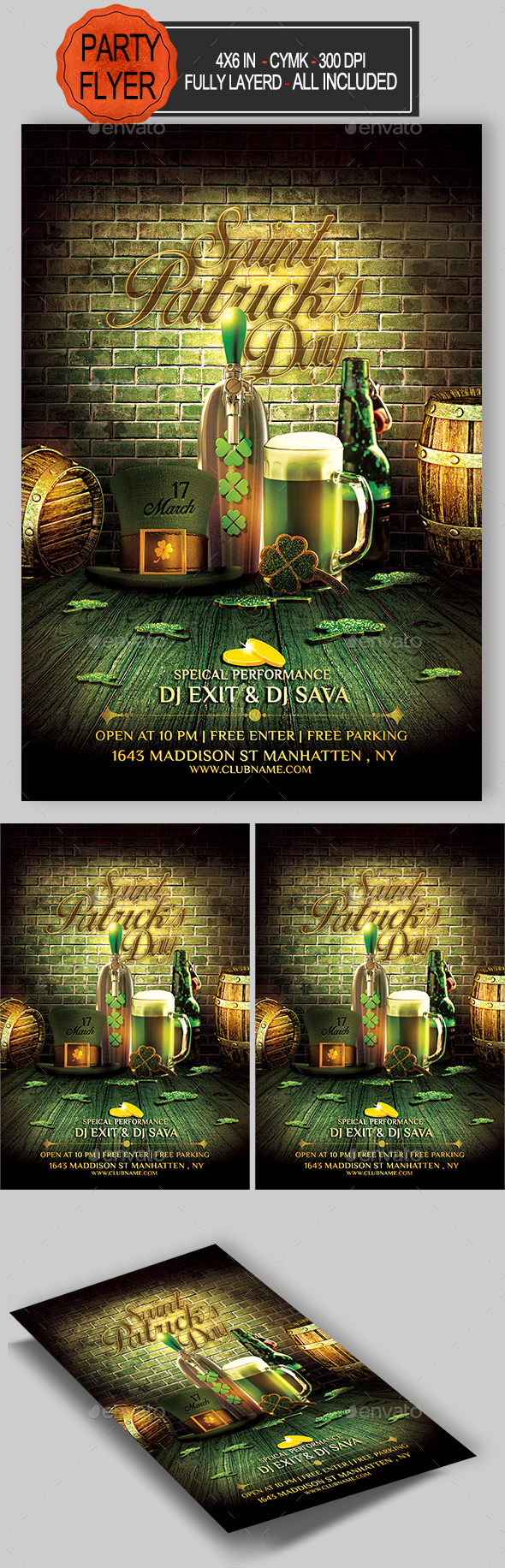 St Patrick’s Day Flyer - Clubs & Parties Events
