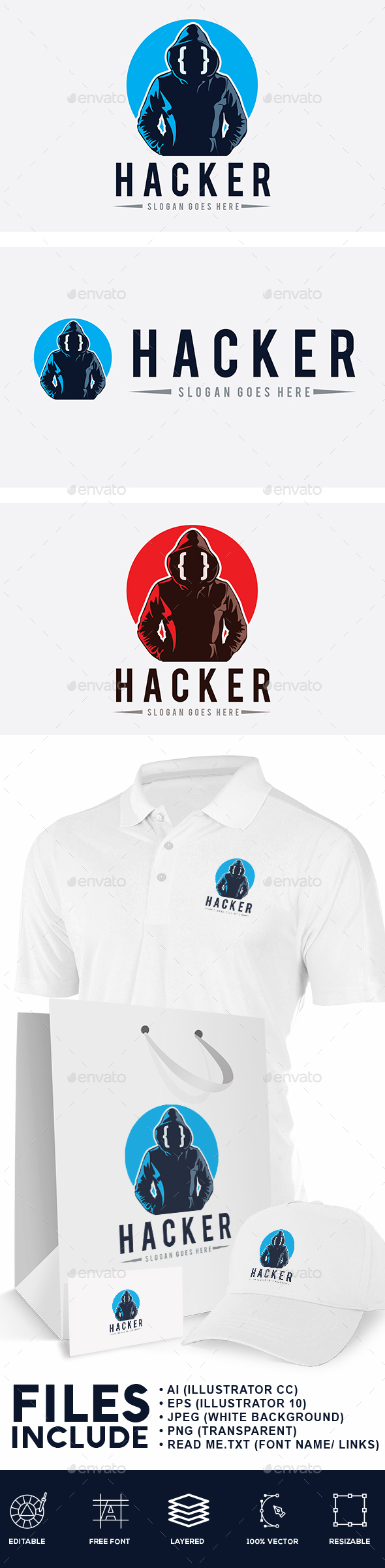 Hacker Man Logo - Humans Logo Templates