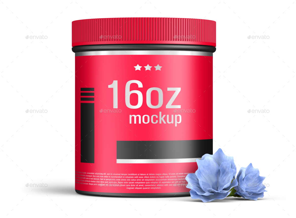 5 Polypropylene Plastic Cosmetic Jar Unlined Screw Cap Mockups in Product Mockups - product preview 2