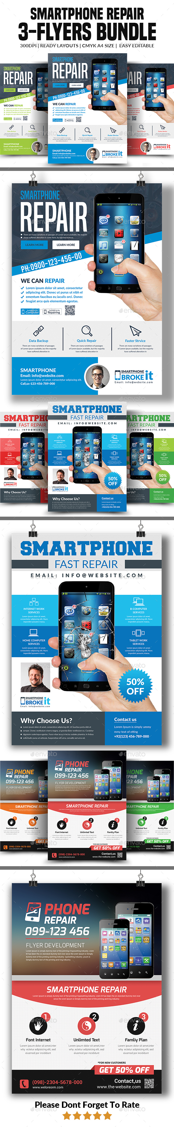 Smartphone Repair Flyers Bundle - Corporate Flyers
