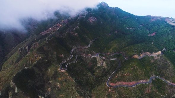 Road Winding in Mountains