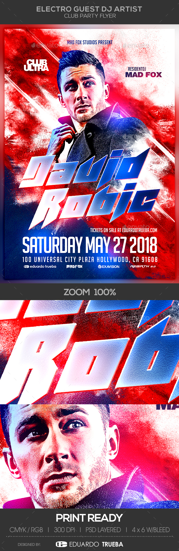 Electro Guest Dj Artist Club Party Flyer - Events Flyers