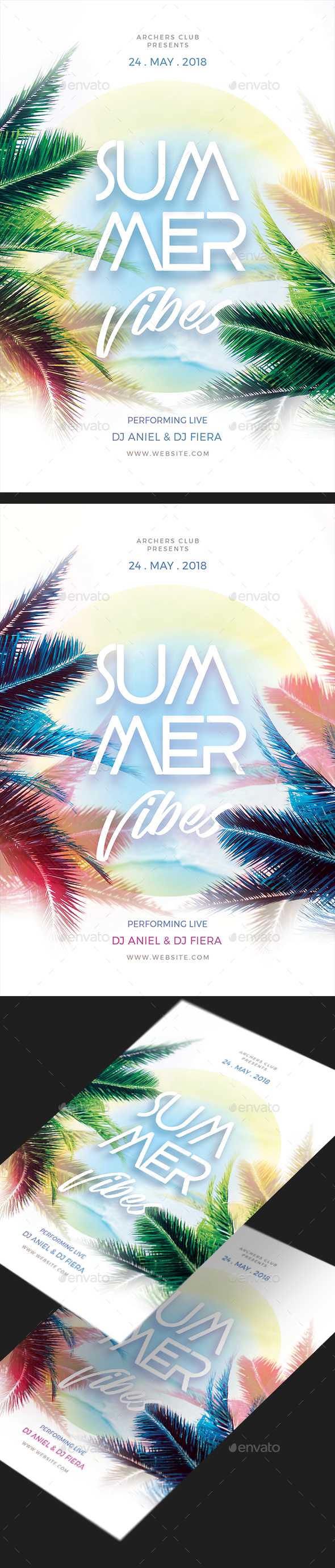 Summer Vibes Party Flyer - Clubs & Parties Events
