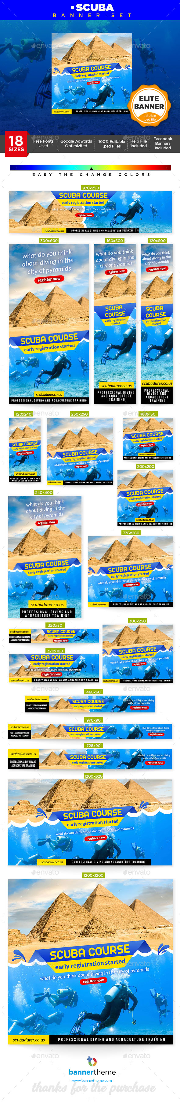 Scuba Banner - Banners & Ads Web Elements