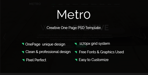 Metro Landing Page - ThemeForest 21413032