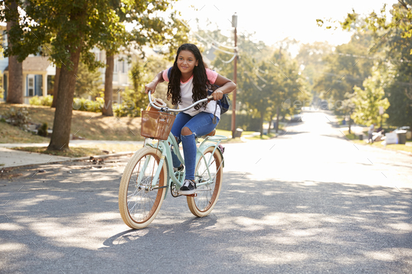 girl ride bike photo