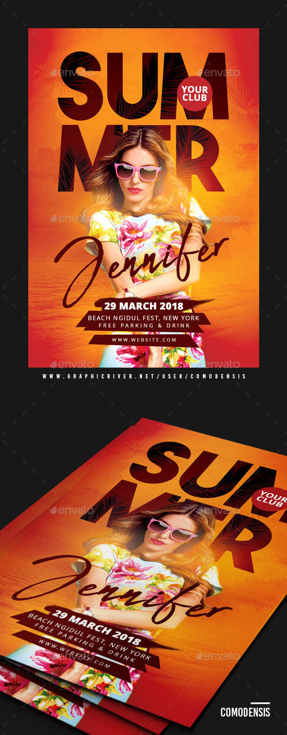 Summer Dj Party Flyer - Clubs & Parties Events