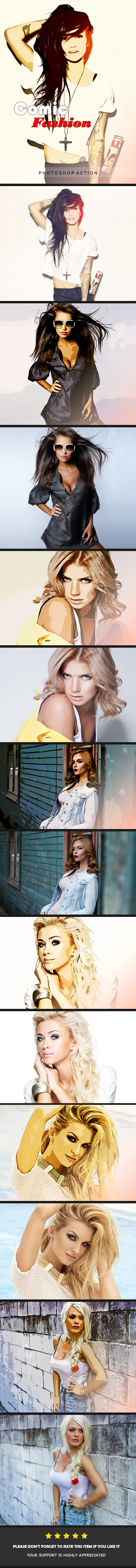 Comic Fashion | PS Action - Photo Effects Actions
