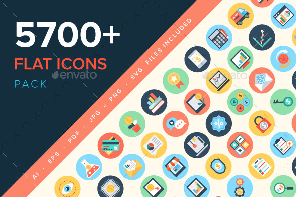 5700+ Flat Icons Pack - Icons