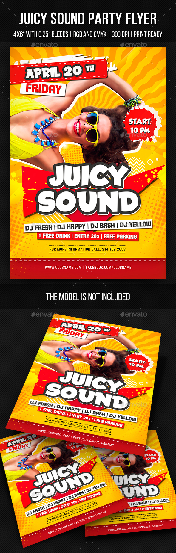 Juicy Sound Party Flyer - Clubs & Parties Events