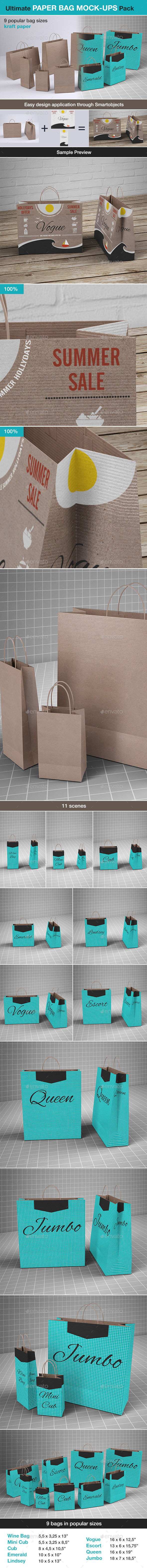 Shopping Paper Bag Mock-up - Product Mock-Ups Graphics