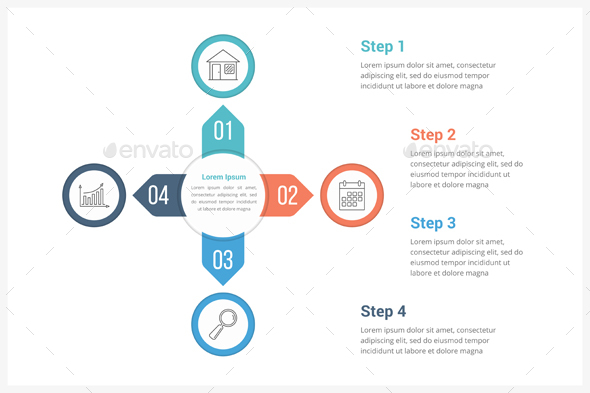 Circle Infographics with Four Elements - Infographics