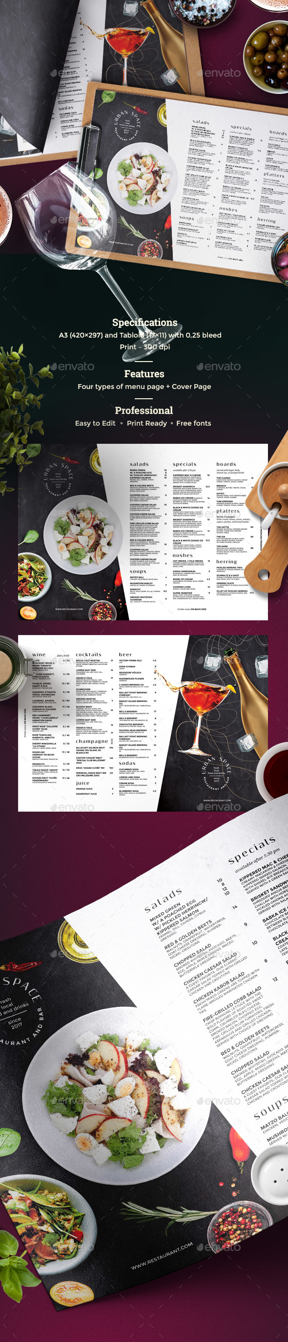 Cafe Menu - Food Menus Print Templates