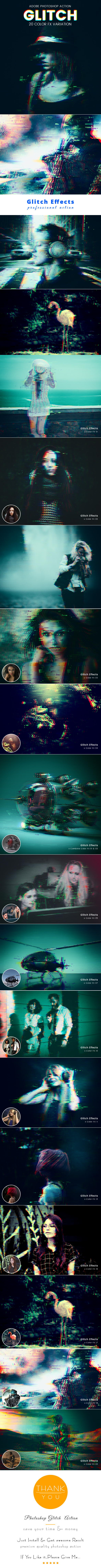 Photoshop Glitch Action - Photo Effects Actions