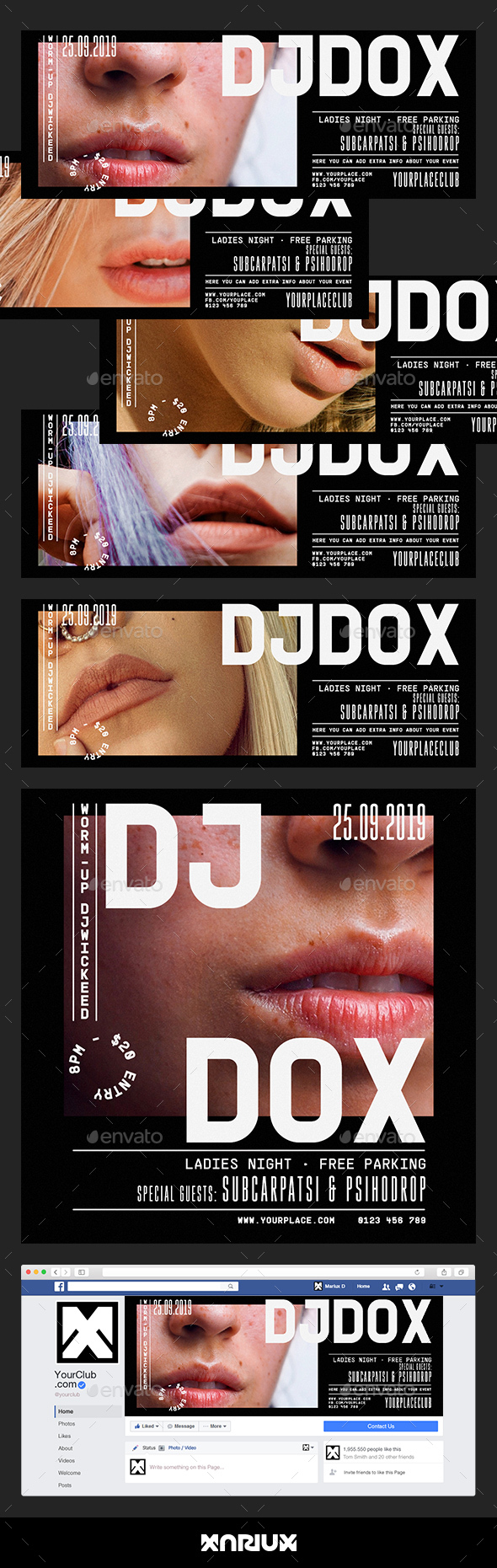 DJ Concert Facebook Cover - Social Media Web Elements