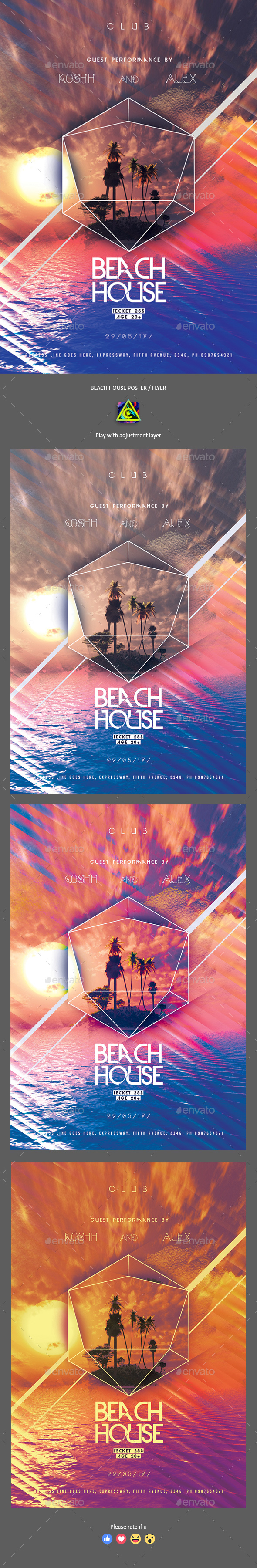 Beach House Poster / Flyer - Clubs & Parties Events