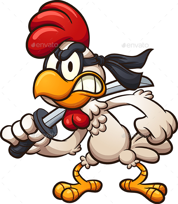 Cartoon Ninja Chicken by memoangeles | GraphicRiver