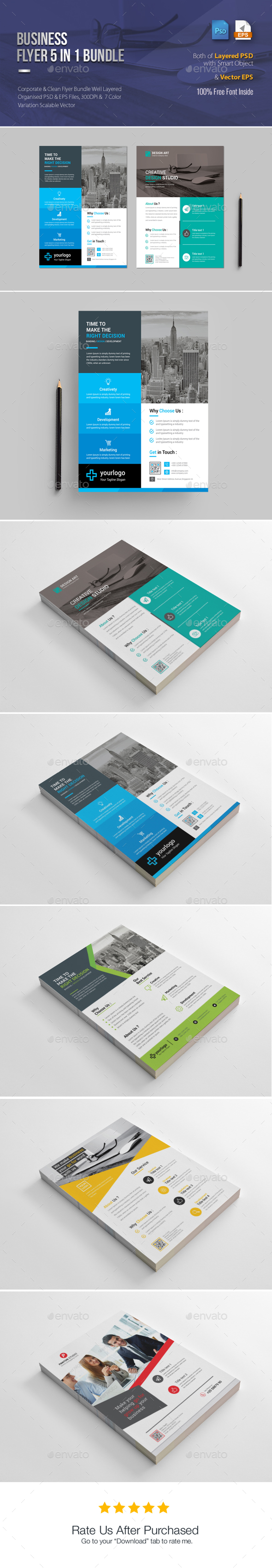 Corporate Flyer Bundle 5 in 1 - Corporate Flyers