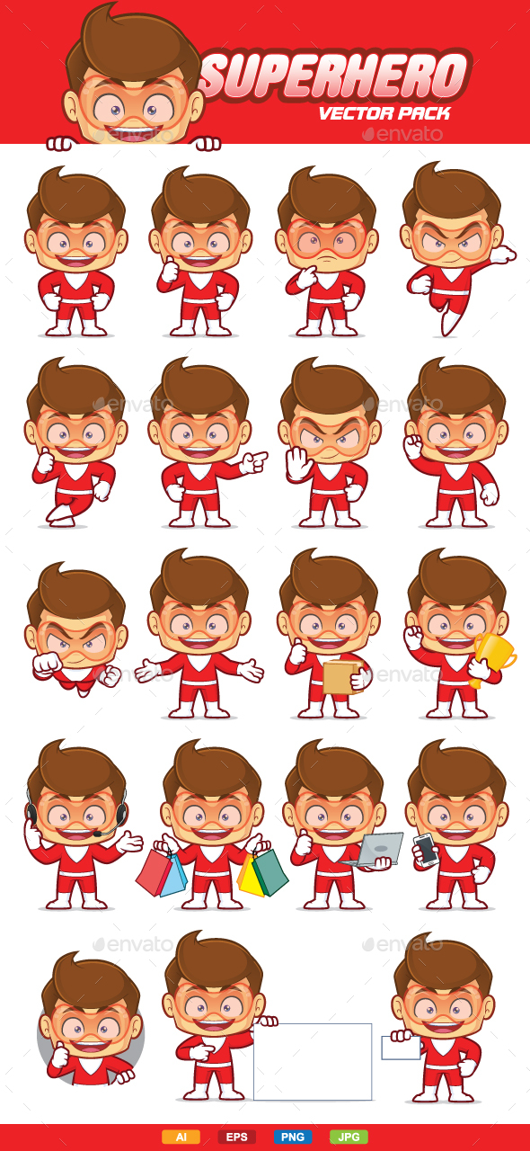 Superhero Mascot Character - People Characters