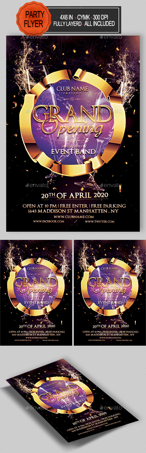 Grand Opening Flyer - Clubs & Parties Events